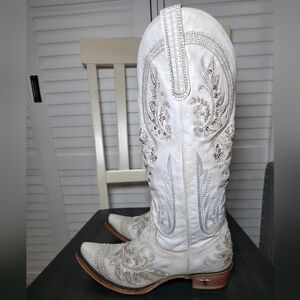 Lane Ladies Santorini Ceramic Crackle Studded Snip Toe Boots LB0445A Women Sz 8